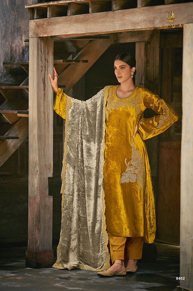 Elie By Aiqa Pure Velvet Top Bottom With Dupatta Dress Material Catalog